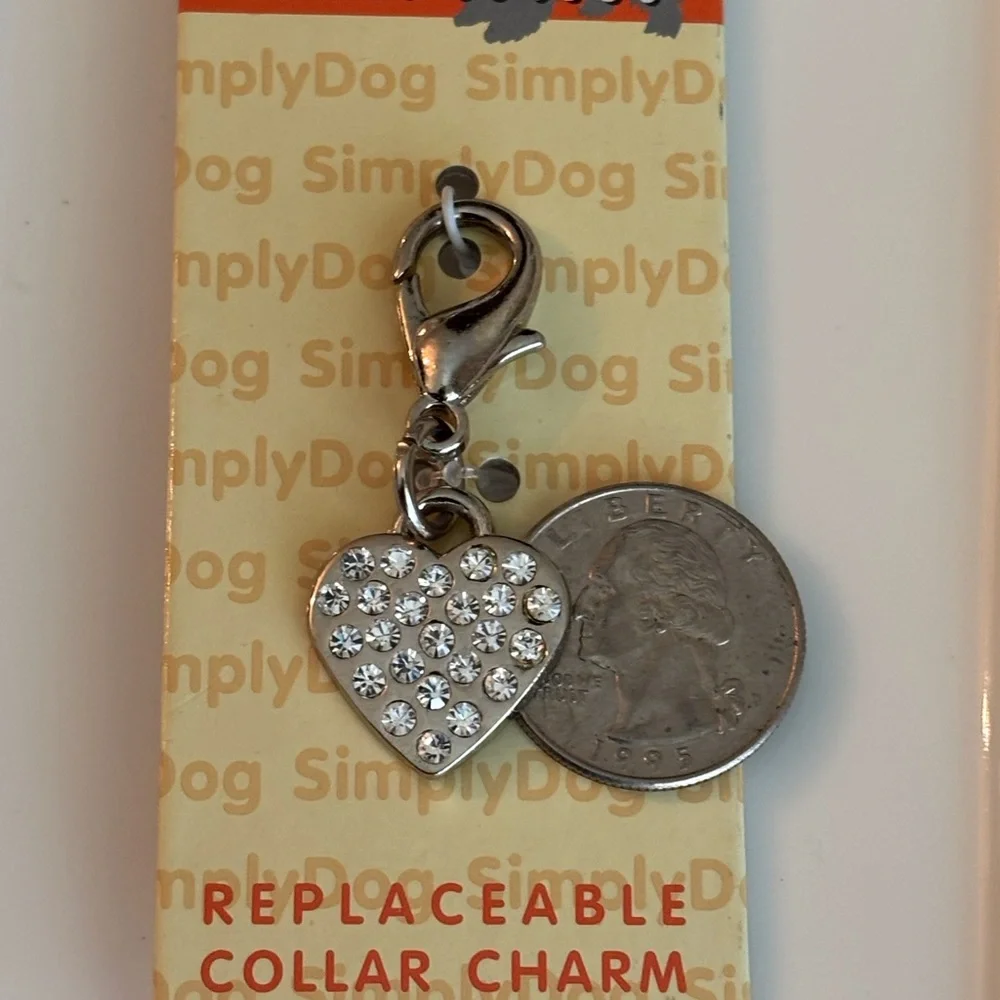 Rhinestone Heart Collar Charm